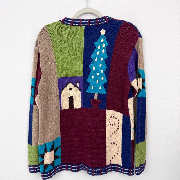 Storybook Knits Womens Cardigan Sweater Size M Hand Knit Vintage Ramie Cotton - Picture 3 of 7